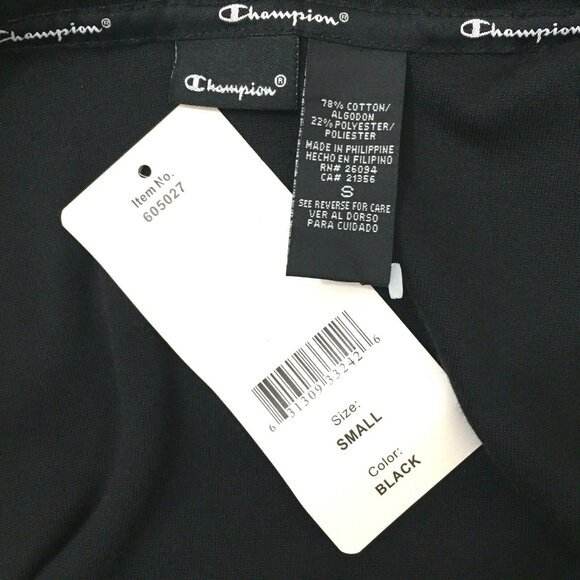 Champion Velour Hooded Athletic Zip Front Top Hoodie Womens size Small Black - Picture 6 of 6